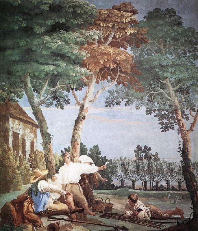 TIEPOLO, Giovanni Domenico Peasants at Rest r France oil painting art